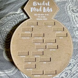 21 Bridal Shower Mad Libs Game